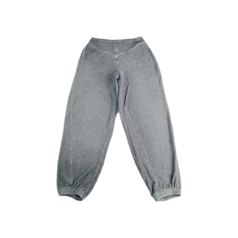Aerie EUC Women's Sz L Sherpa Fleece Corset Waist Sweat Pants Joggers Gray C19